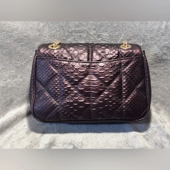 Coach Cassidy Oxblood Snake Embossed Diamond Quilted Leather Crossbody - Picture 6 of 16